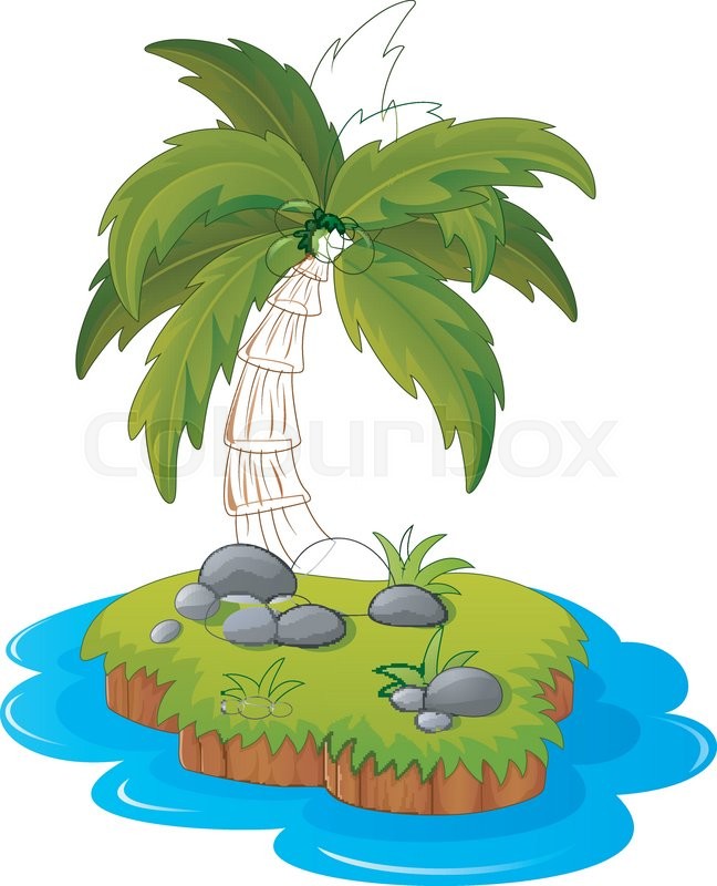 648x800 Vector Illustration Of A Tropical Island Stock Vector Colourbox