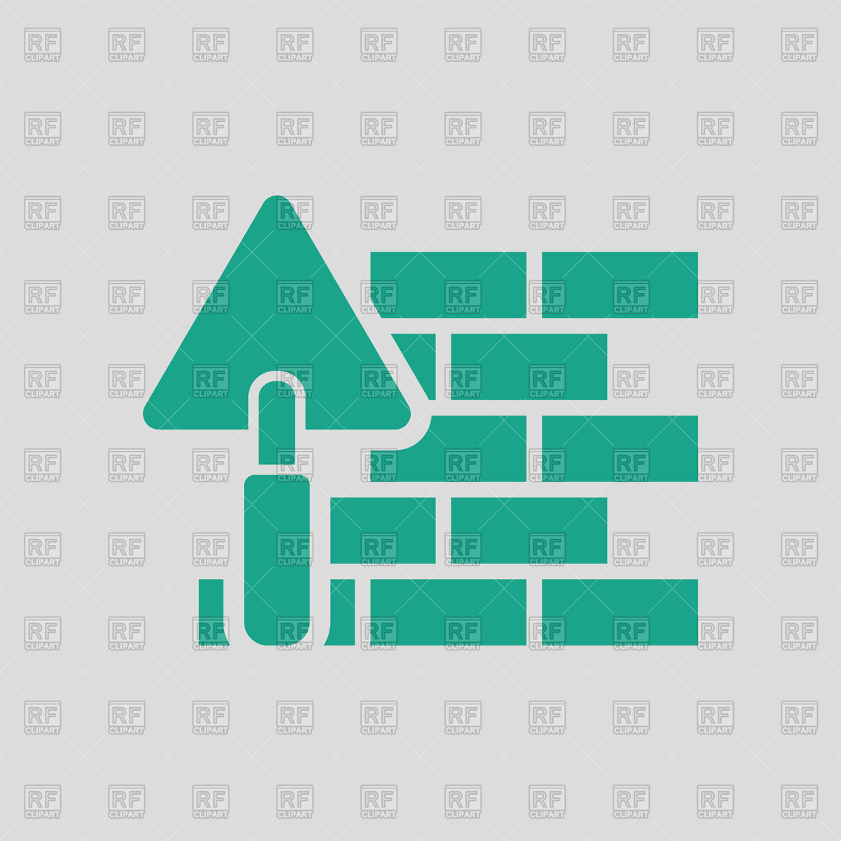 1200x1200 Icon Of Brick Wall With Trowel Vector Image Vector Artwork Of