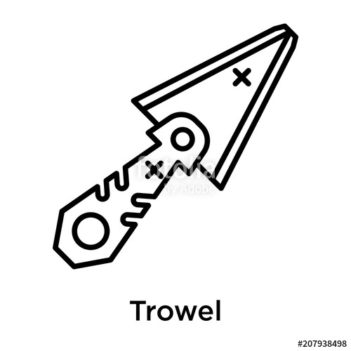 500x500 Trowel Icon Vector Sign And Symbol Isolated On White Background