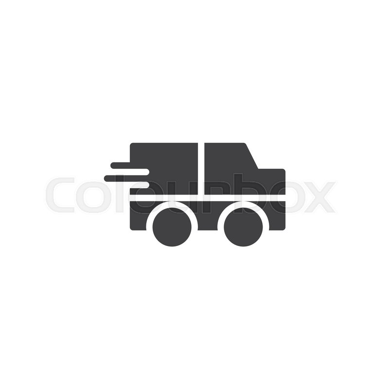 800x800 Express Delivery Truck Icon Vector, Filled Flat Sign, Solid