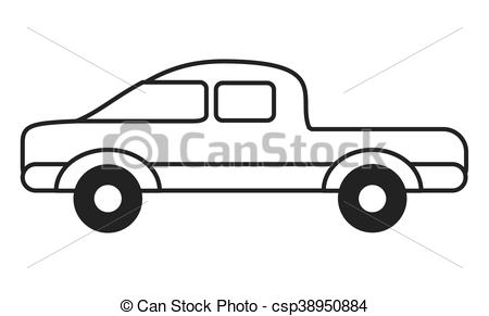 450x291 Flat Design Single Truck Icon Vector Illustration.