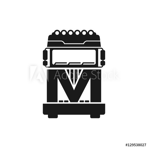 500x500 Letter M Truck Logo Vector