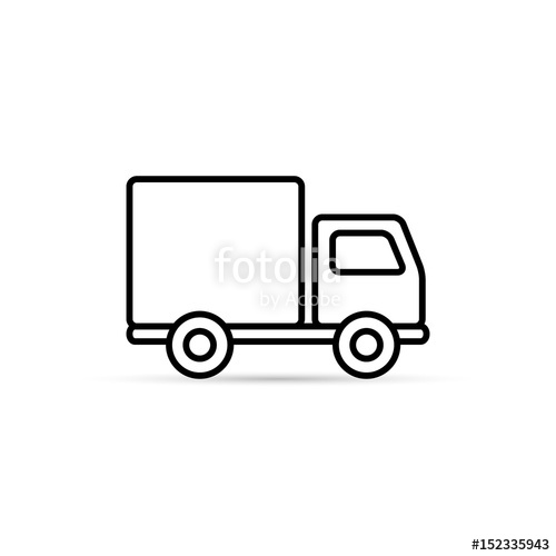 500x500 Truck Outline Icon, Vector Isolated Delivery Transport Symbol