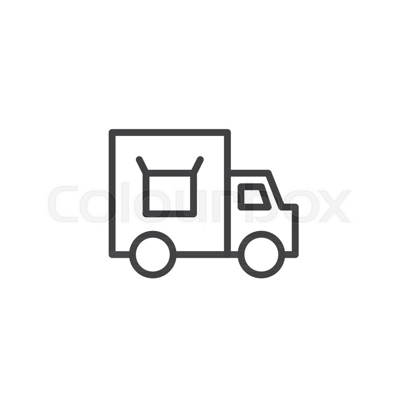 800x800 Cargo Delivery Truck Outline Icon. Linear Style Sign For Mobile