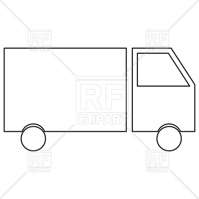 400x400 Truck Outline On White Background Vector Image Vector Artwork Of
