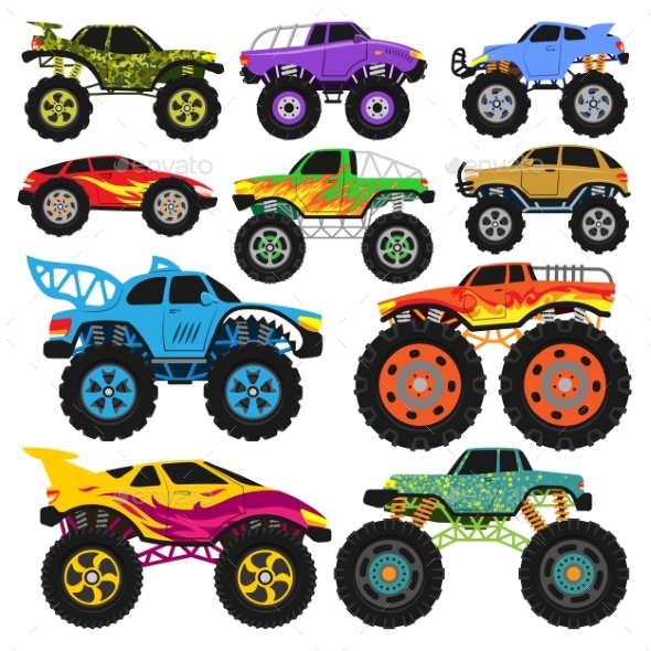 590x590 Monster Truck Vector Cartoon Vehicle Or Car By Pantimetrok