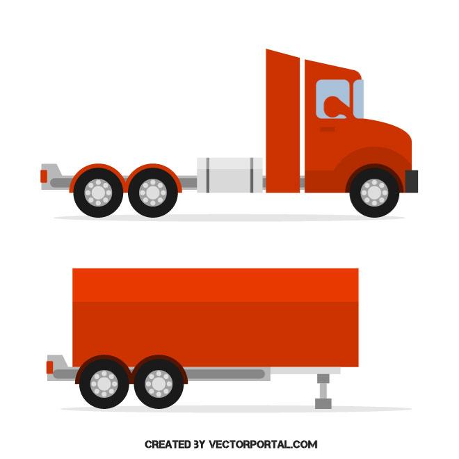 660x660 Red Cargo Truck Vector Image