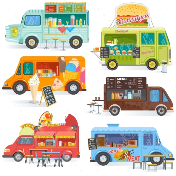 590x590 Food Truck Vector Street Food Truck Vehicles By Elevartun