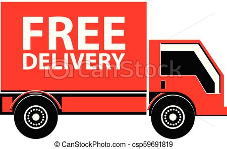 450x296 Free Delivery Truck Vector Icon. Vector Illustration Of A Small
