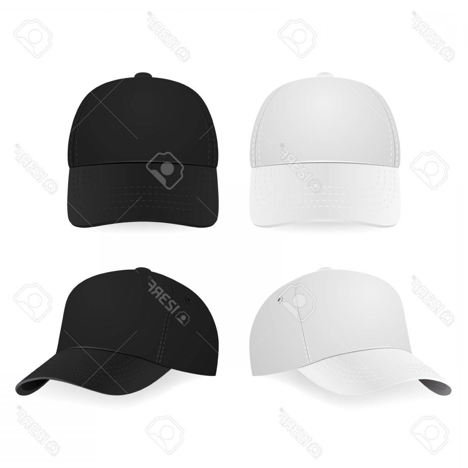 1560x1560 Photostock Vector Set Of Two Realistic White And Black Baseball