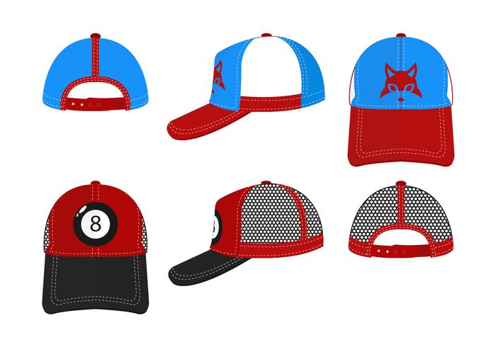 700x490 Trucker Hat Vector Set