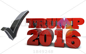 340x212 Stock Photo Of 3d Red Vector Check Mark And Red Text Trump 2016 On