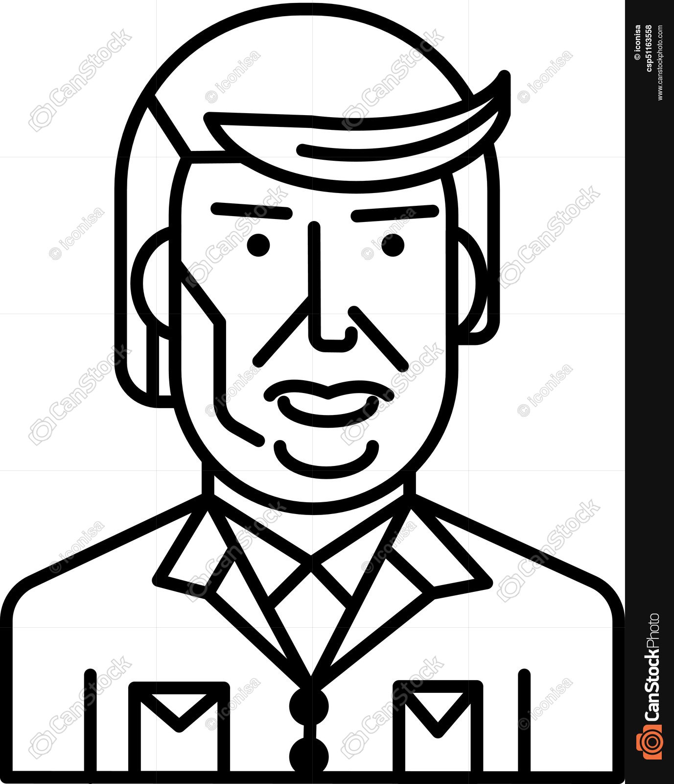 1377x1600 Trump Clipart Line ~ Frames ~ Illustrations ~ Hd Images ~ Photo