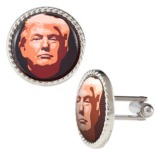 523x523 Donald Trump Vector Image On Lines Cufflinks Jewelry