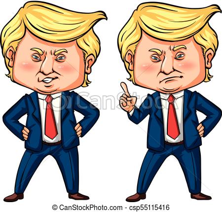 450x430 President Trump In Two Actions Illustration.