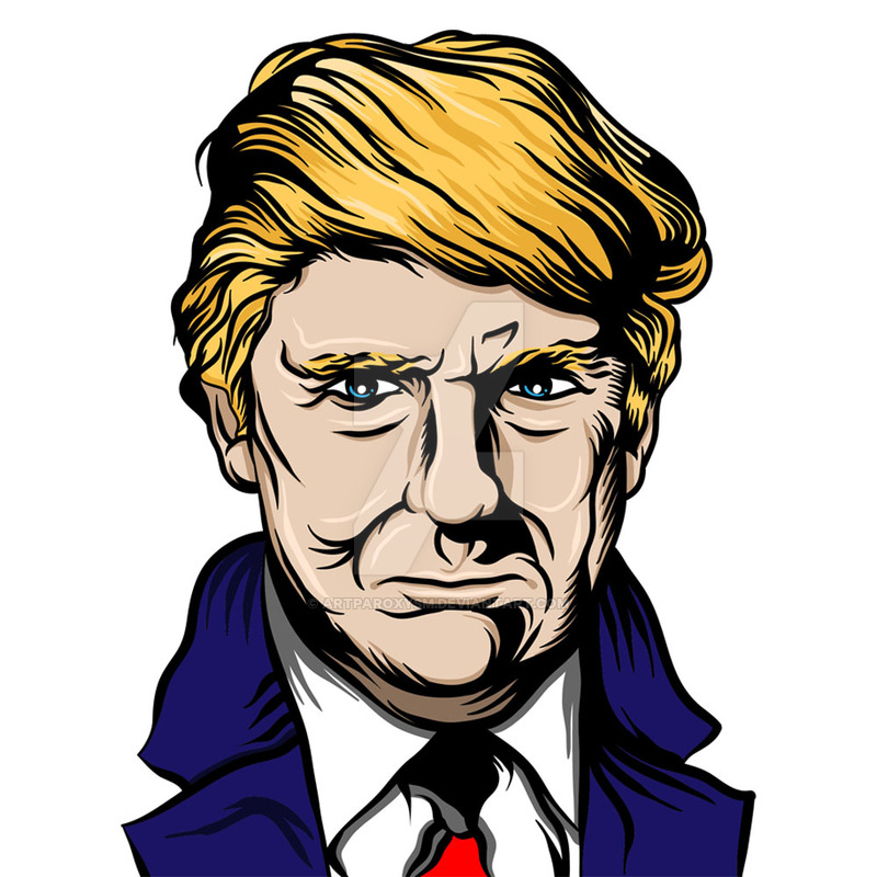 800x800 Us President Donald Trump Vector Cartoon Illustrat By Artparoxysm