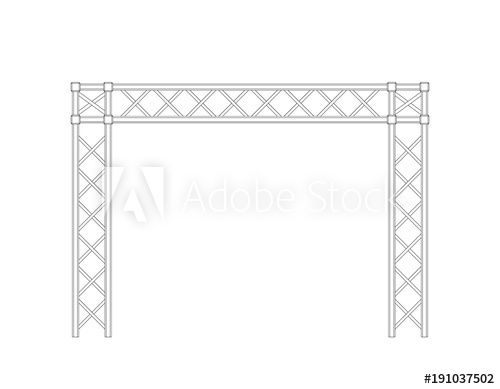500x389 Truss Construction. Isolated On White Background. Vector Outline