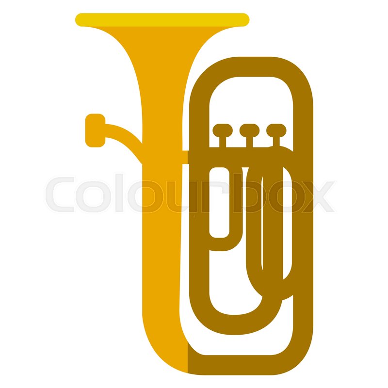 800x800 Tuba Musical Instrument Flat Icon, Vector Sign, Colorful Pictogram