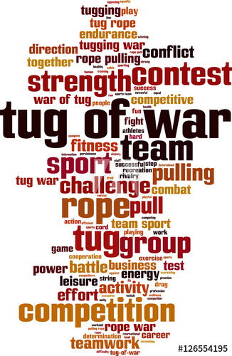 326x500 Tug Of War Word Cloud Concept. Vector Illustration