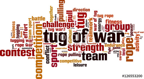 500x273 Tug Of War Word Cloud Concept. Vector Illustration Stock Image