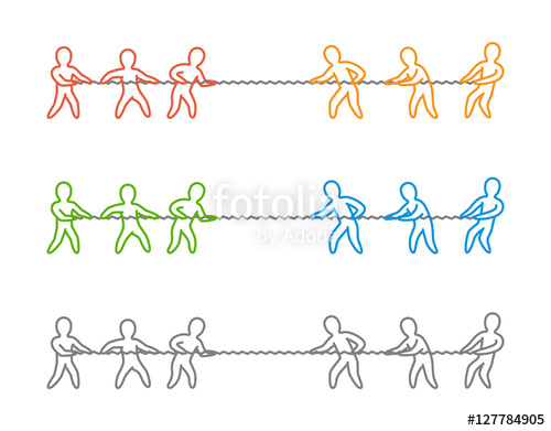 500x391 Vector Thin Line Tug Of War Logo And Icon Stock Image And Royalty