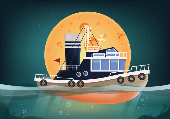700x490 Tugboat Vector Seascape