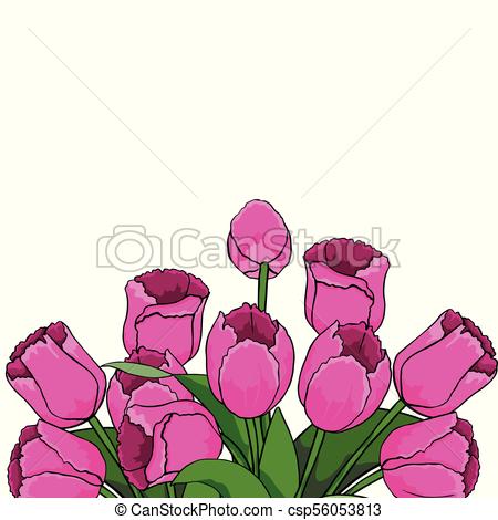450x470 Spring Text With Tulip Flower. Vector Illustration Eps10. Spring