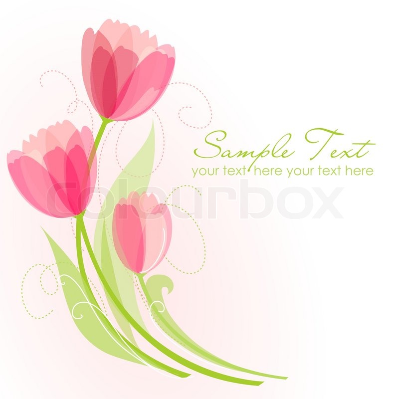 800x800 Floral Background With Tulips Stock Vector Colourbox