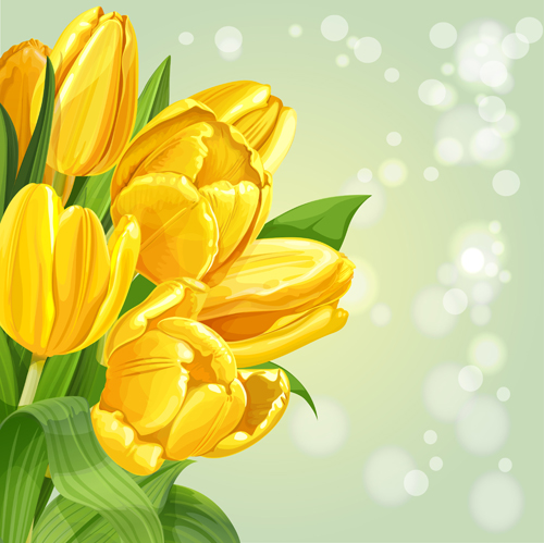 500x499 Shiny Yellow Tulips Vector Background Art Free Download