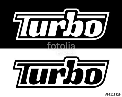 500x400 Performance Vehicle Turbo Badge Stencil. Vector Design. Stock