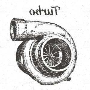 300x300 Hand Drawing Turbocharger Engine Isolated Vector Illustration Gm