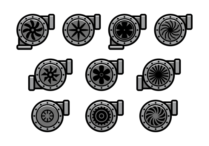 700x490 Turbocharger Vector Icons