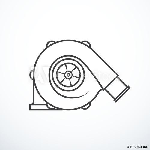 500x500 Vector Turbocharger Isolated. Turbocharger Icon