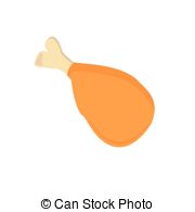 180x195 Fried Chicken Or Turkey Leg. Vector Illustration In Flat Style.