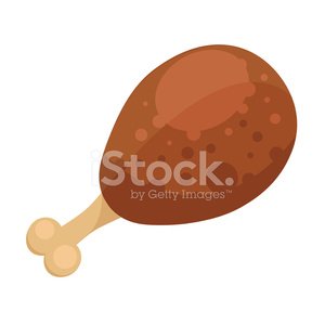 300x300 Vector Chicken Turkey Leg Icon Stock Vectors