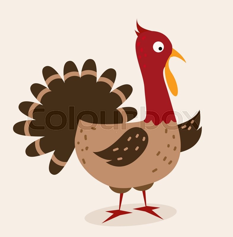 786x800 Cute Cartoon Turkey Vector Illustration. Cartoon Turkey Isolated