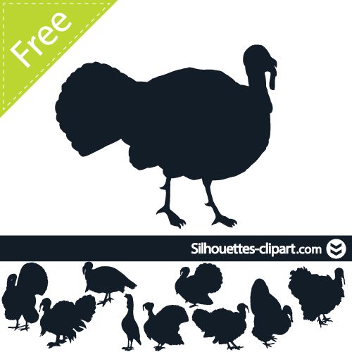 500x500 Turkey Vector Silhouette Silhouettes Clipart Vogels