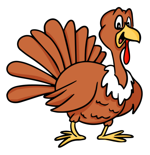 621x644 Pilgrim Chasing Turkey Vector Library
