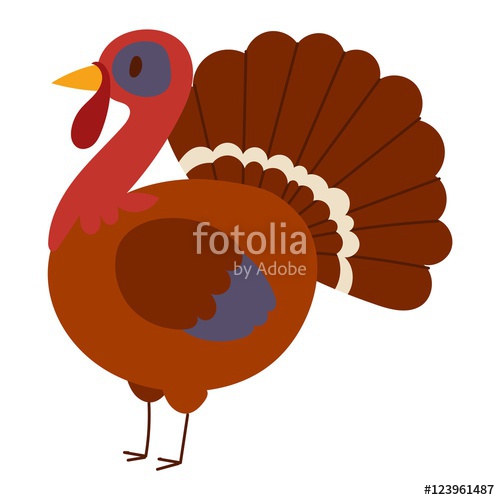 500x500 Cute Cartoon Turkey Vector Illustration Stock Image And Royalty