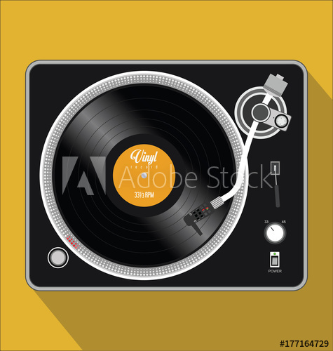 475x500 Simple Black And White Turntable Vector Illustration