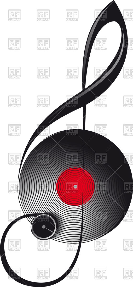 555x1200 The Concept Of Treble Clef In The Form Of Turntable Vector Image