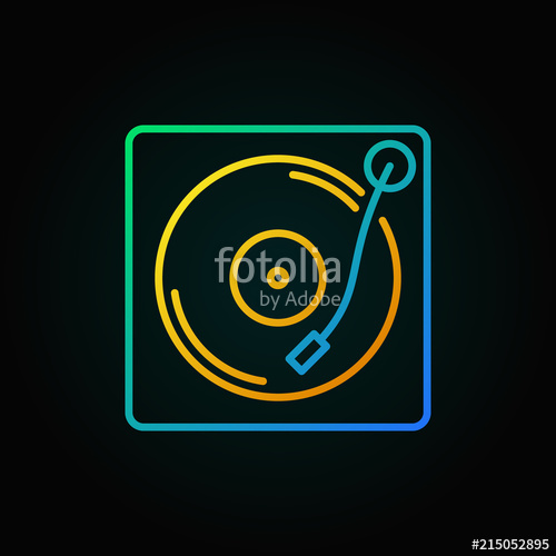 500x500 Turntable Vector Colored Icon In Thin Line Style Stock Image And