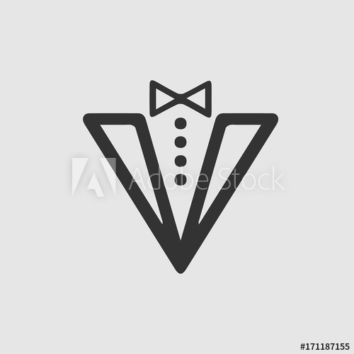 500x500 Tuxedo Vector Icon Eps 10. Suit And Bow Illustration.
