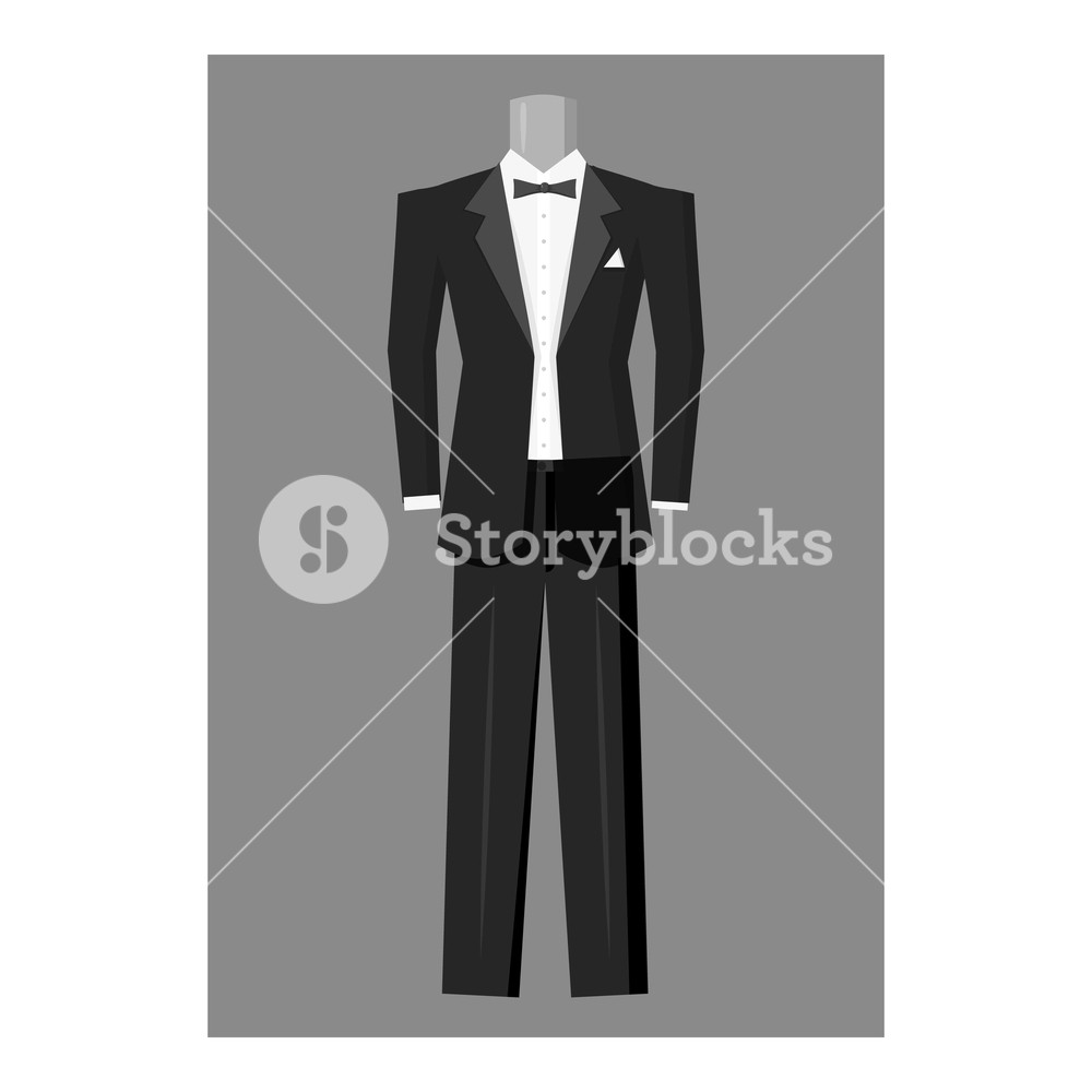 1000x1000 Wedding Tuxedo Icon. Gray Monochrome Illustration Of Wedding