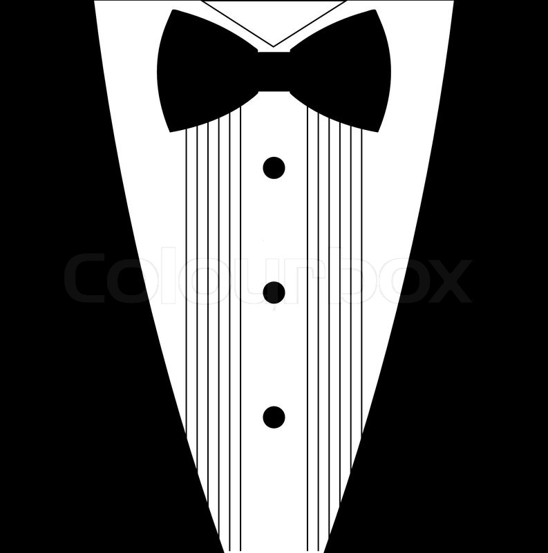 793x800 Flat Black And White Tuxedo Bow Tie Illustration Stock Vector