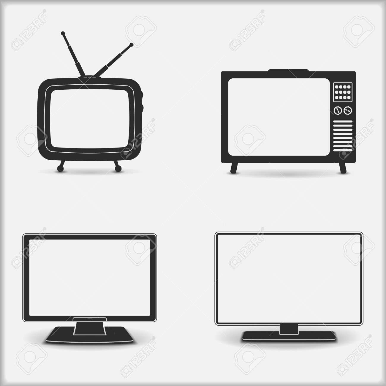 1300x1300 Tv Clipart Vector Free