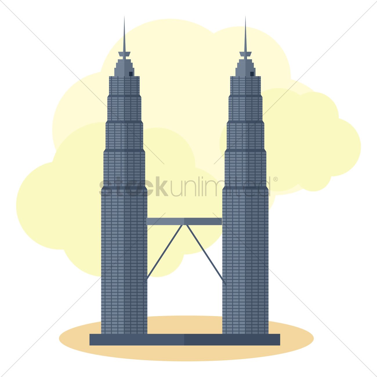 1300x1300 Petronas Twin Towers Vector Image