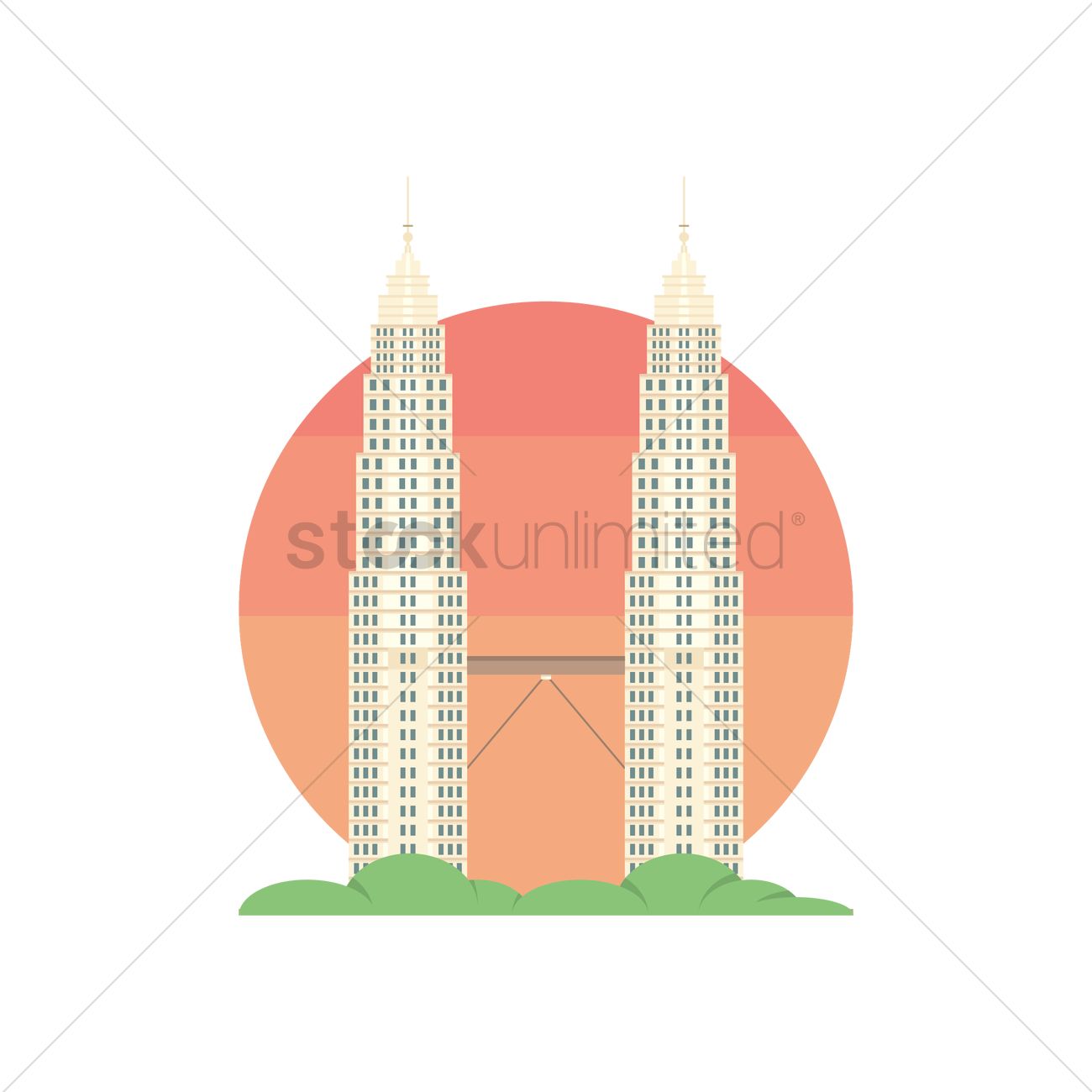 1300x1300 Petronas Twin Towers Vector Image