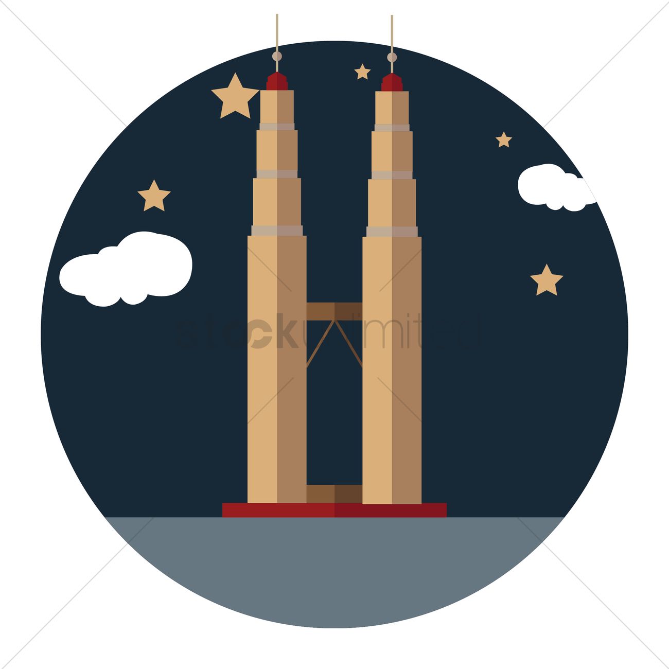 1300x1300 Petronas Twin Towers Vector Image