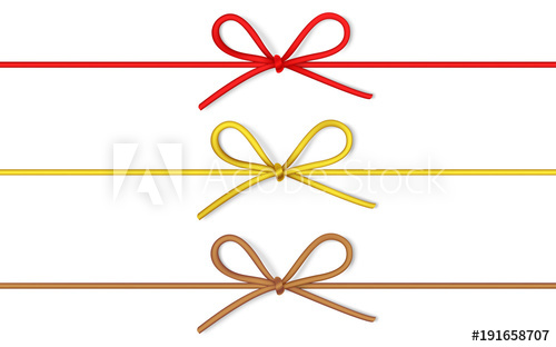 500x312 Set Of Decorative String Bow With Horizontal Thin Rope Isolated On